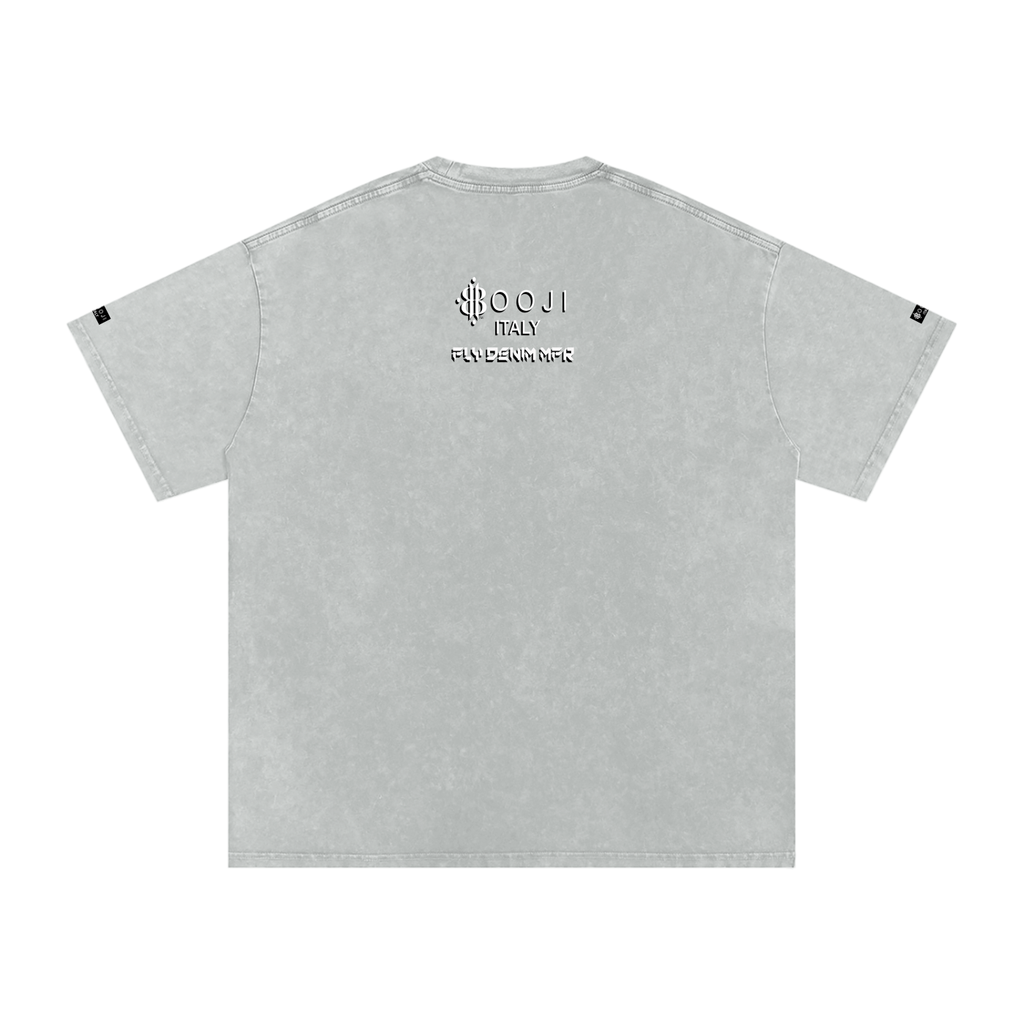 BOOJI ITALY "FLY DENIM MFR." SNOW WASHED T-SHIRT