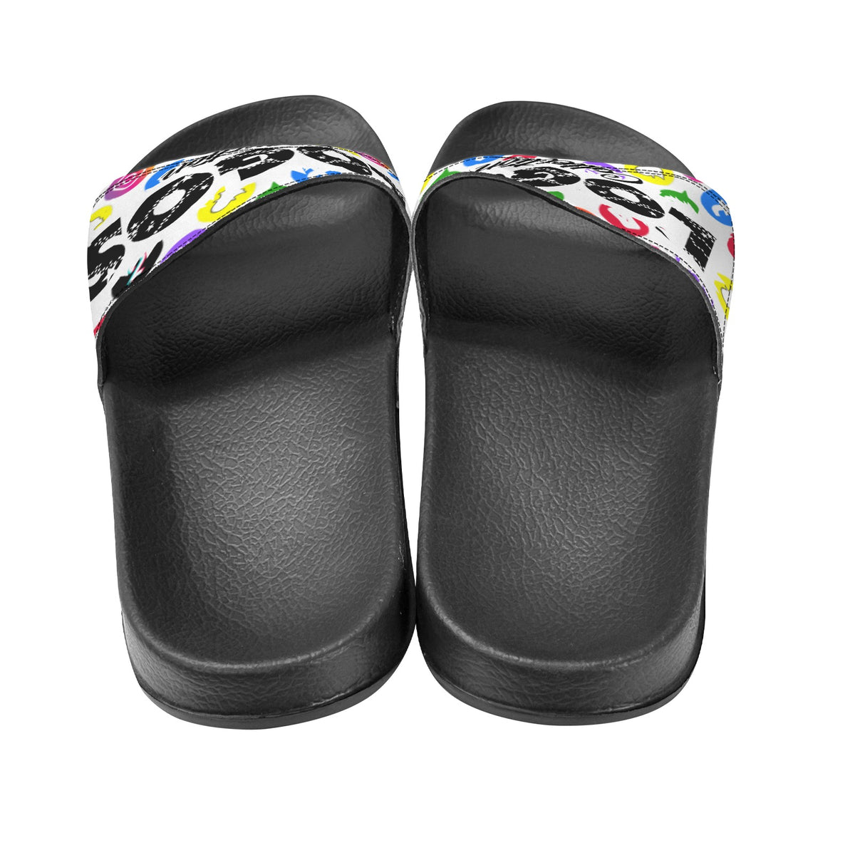 BOOJI ITALY LOGOS COLLECTION WOMEN'S BLACK SOLE SLIDES