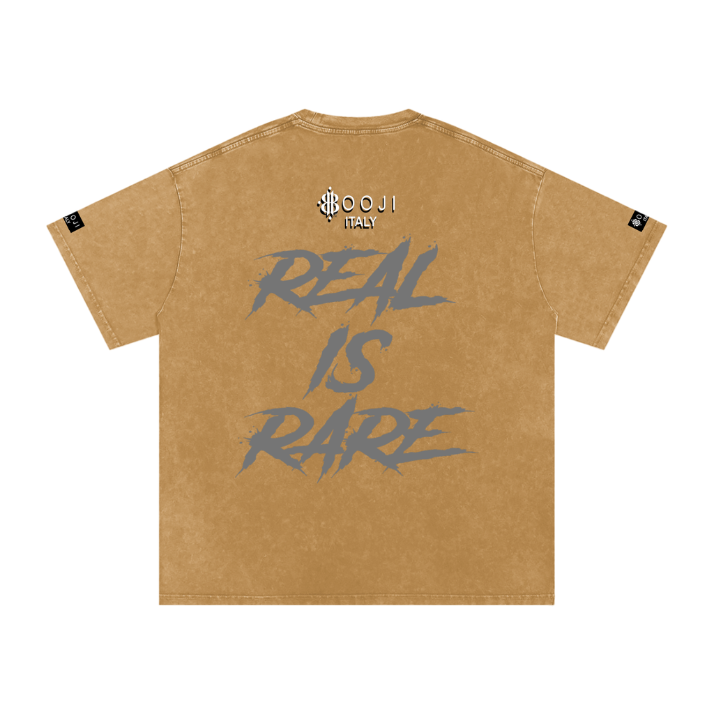 BOOJI ITALY "RICH SINNERS-REAL IS RARE" SNOW WASHED T-SHIRT