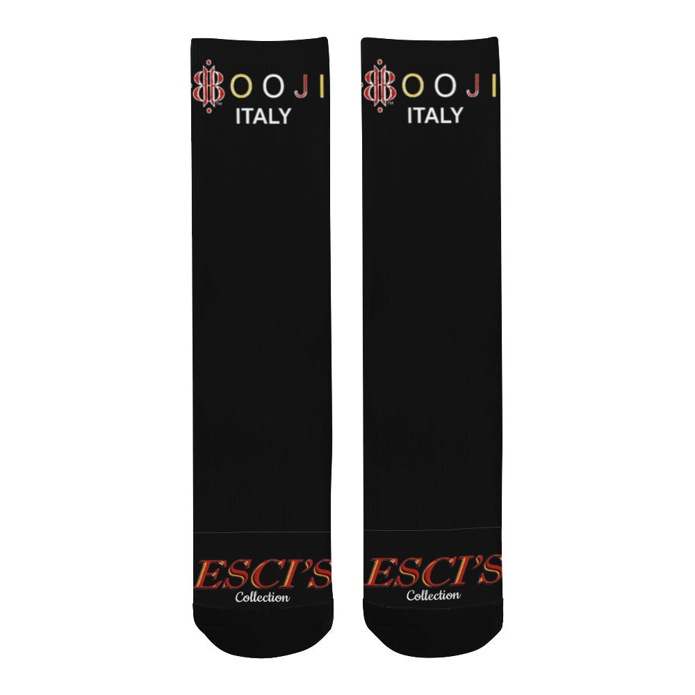 BOOJI ITALY ESCI'S COLLECTION MEN'S BLACK TUBE SOCKS