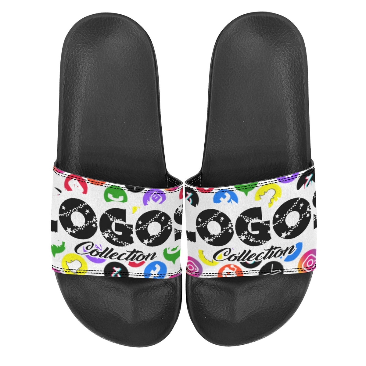 BOOJI ITALY LOGOS COLLECTION WOMEN'S BLACK SOLE SLIDES