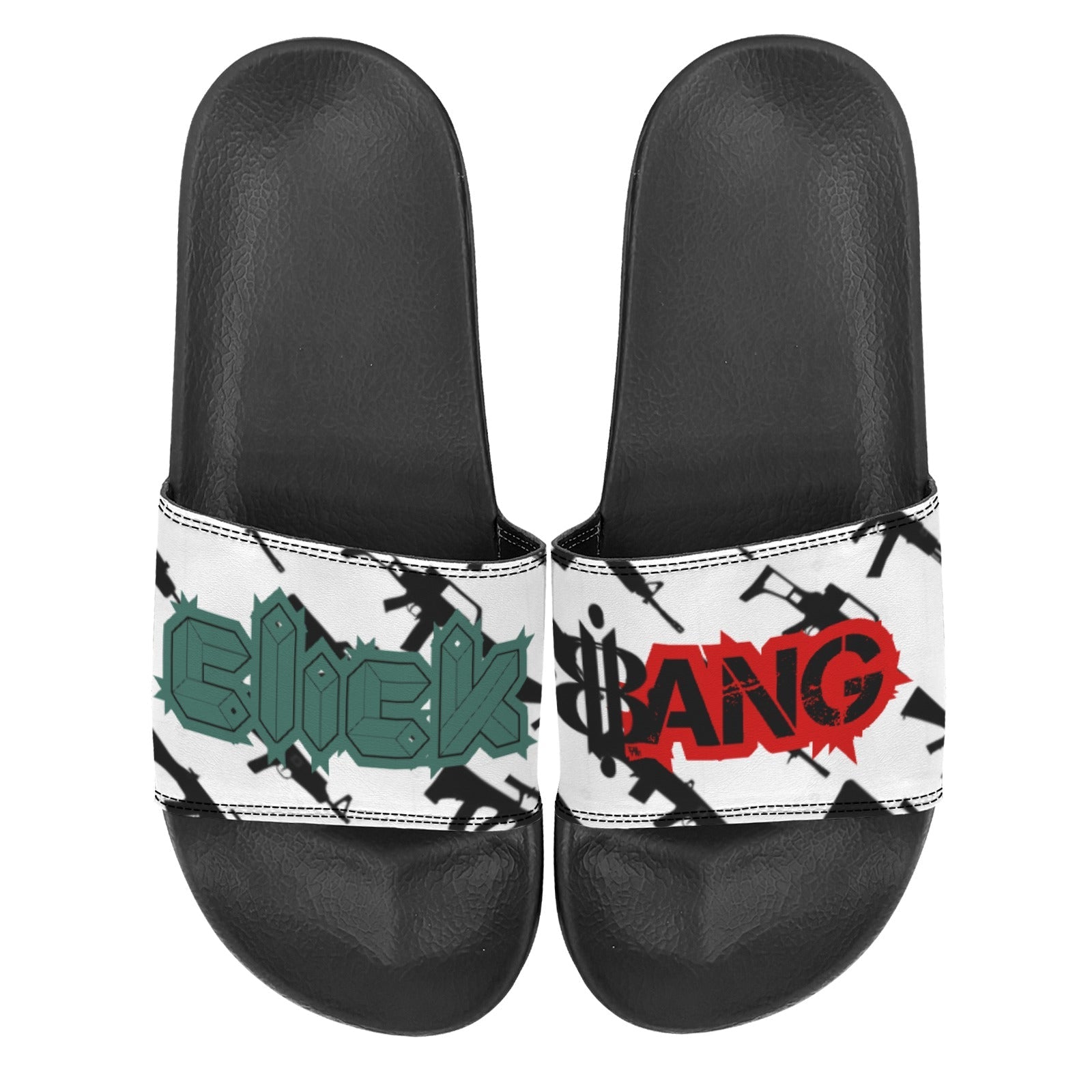 BOOJI ITALY CLICK BANG COLLECTION MEN'S BLACK SOLE SLIDES