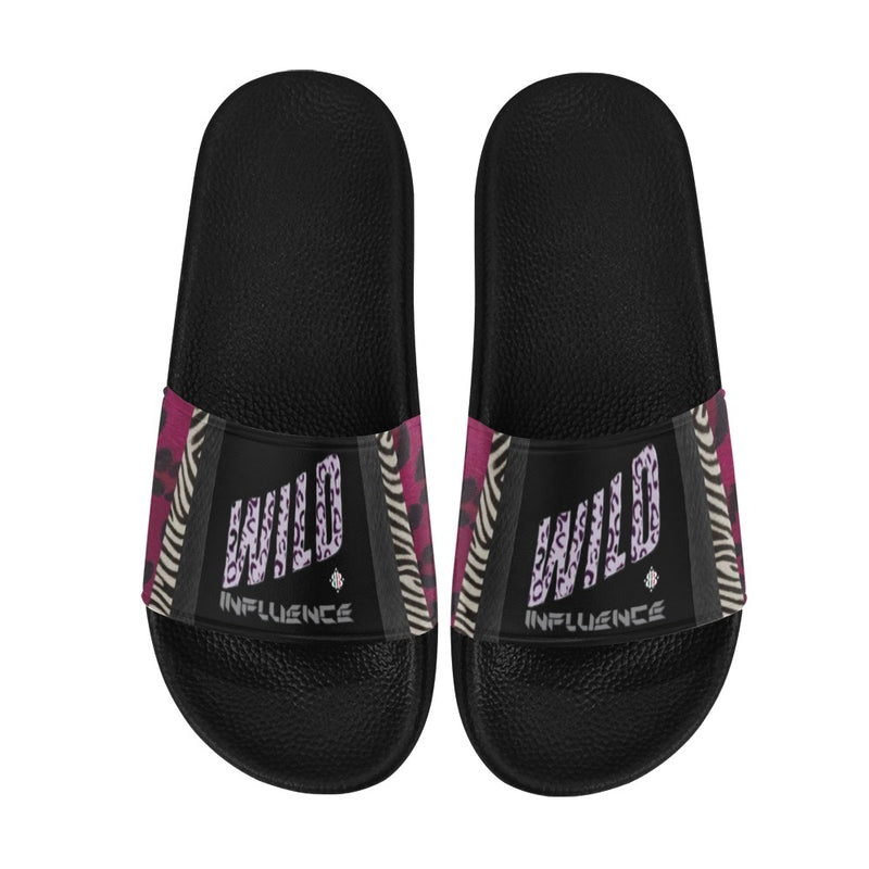BOOJI ITALY WILD INFLUENCE COLLECTION LOGO WOMEN'S BLACK SOLE SLIDES