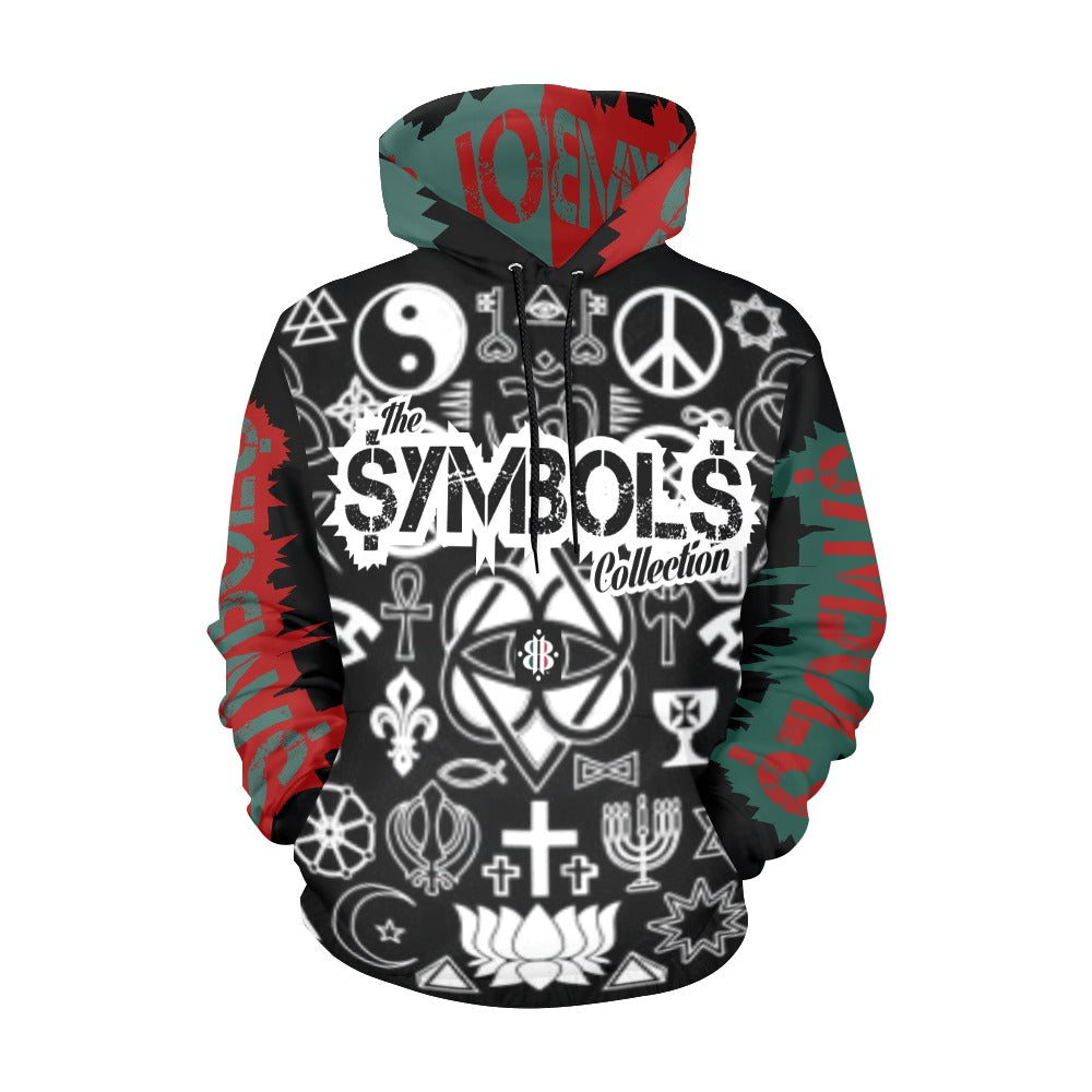 BOOJI SYMBOLS COLLECTION INVERT MENS HOODIE Men's All Over Print Hoodie (USA Size) (Model H13)
