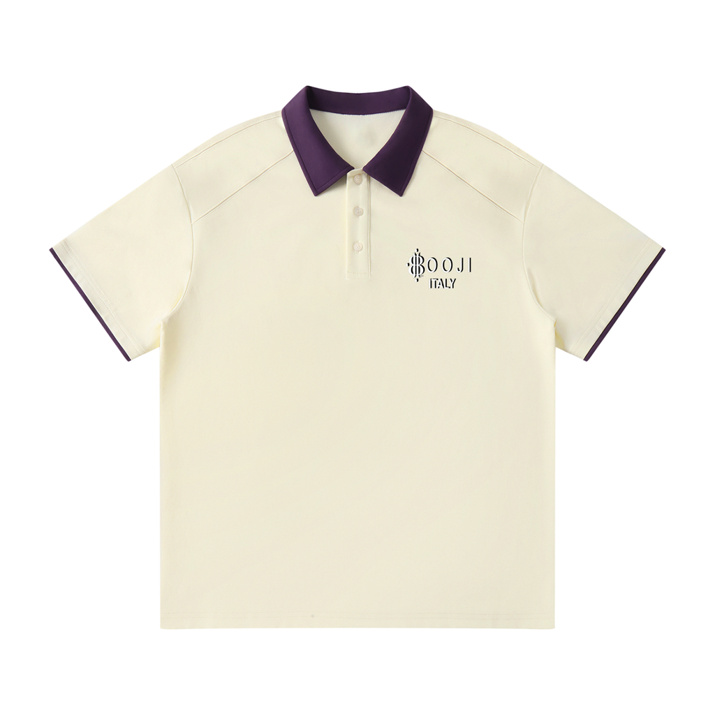 BOOJI ITALY "THORNSHARP" CONTRAST ACCENTED POLO SHIRT