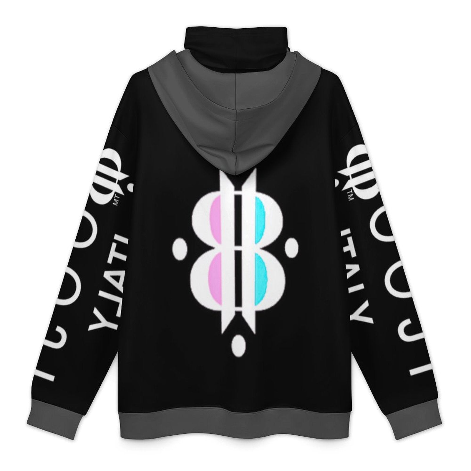 BOOJI INVERTED LOGO FRESH BLACK & GREY Men's Hoodie with Mask