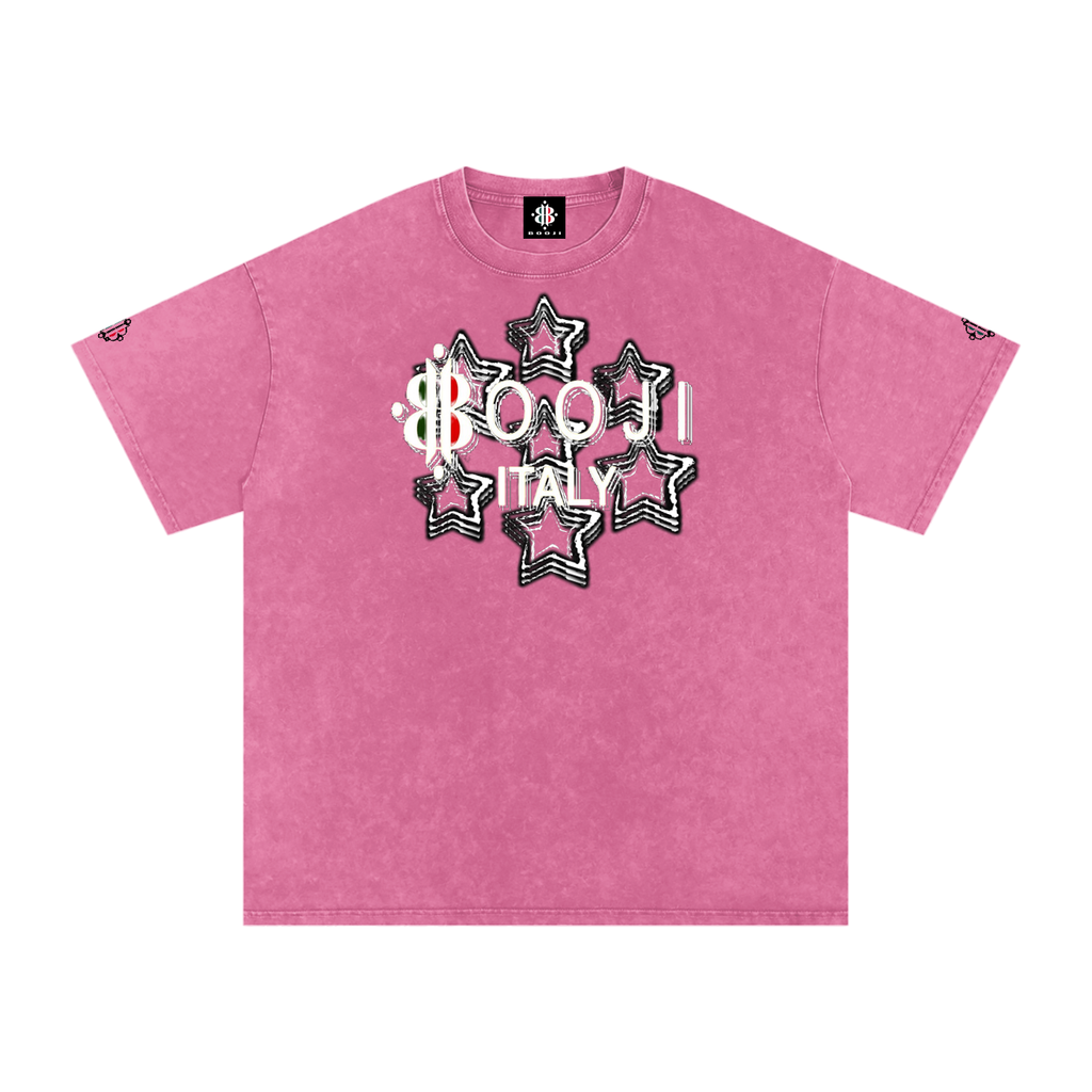 BOOJI ITALY 7 STARS 4 EVER $ LOGO SNOW WASHED T-SHIRT