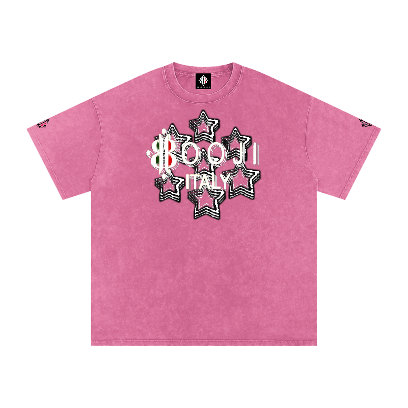 BOOJI ITALY 7 STARS 4 EVER $ LOGO SNOW WASHED T-SHIRT