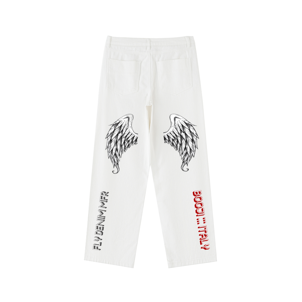 BOOJI ITALY "FLY DENIM MFR." HEAVYWEIGHT STRAIGHT LEG JEANS