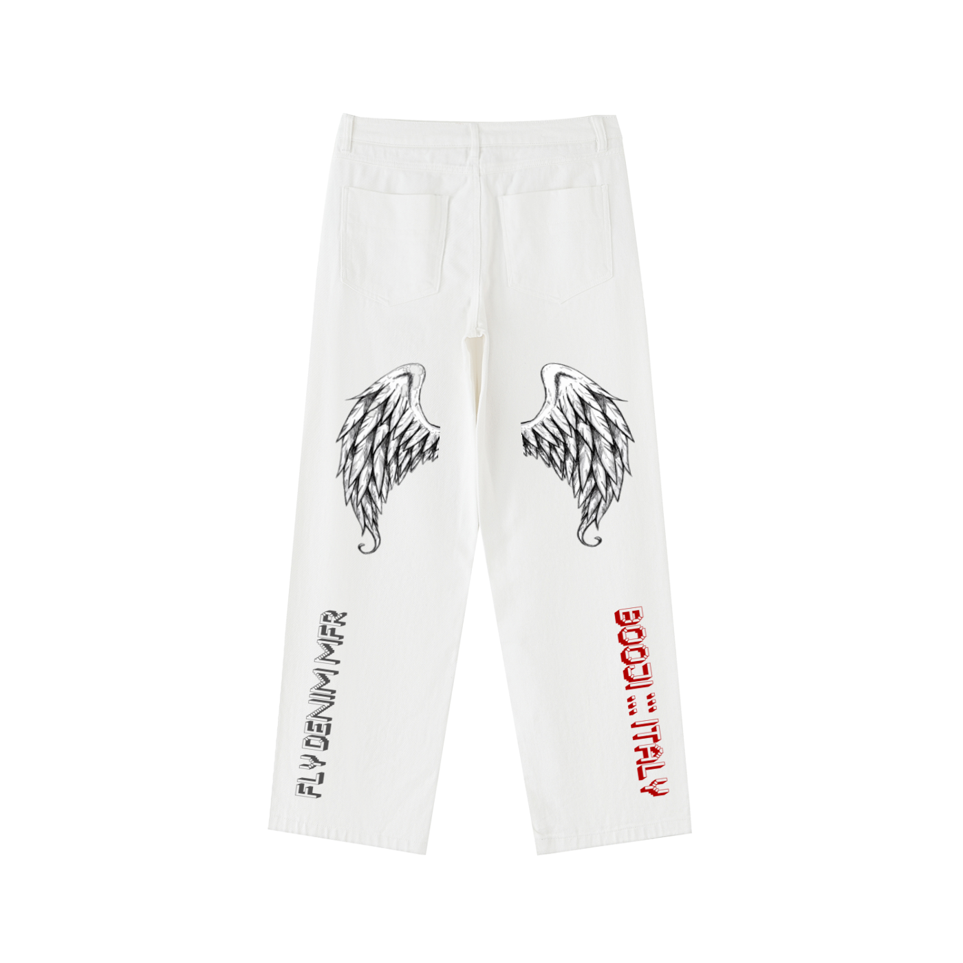 BOOJI ITALY "FLY DENIM MFR." HEAVYWEIGHT STRAIGHT LEG JEANS