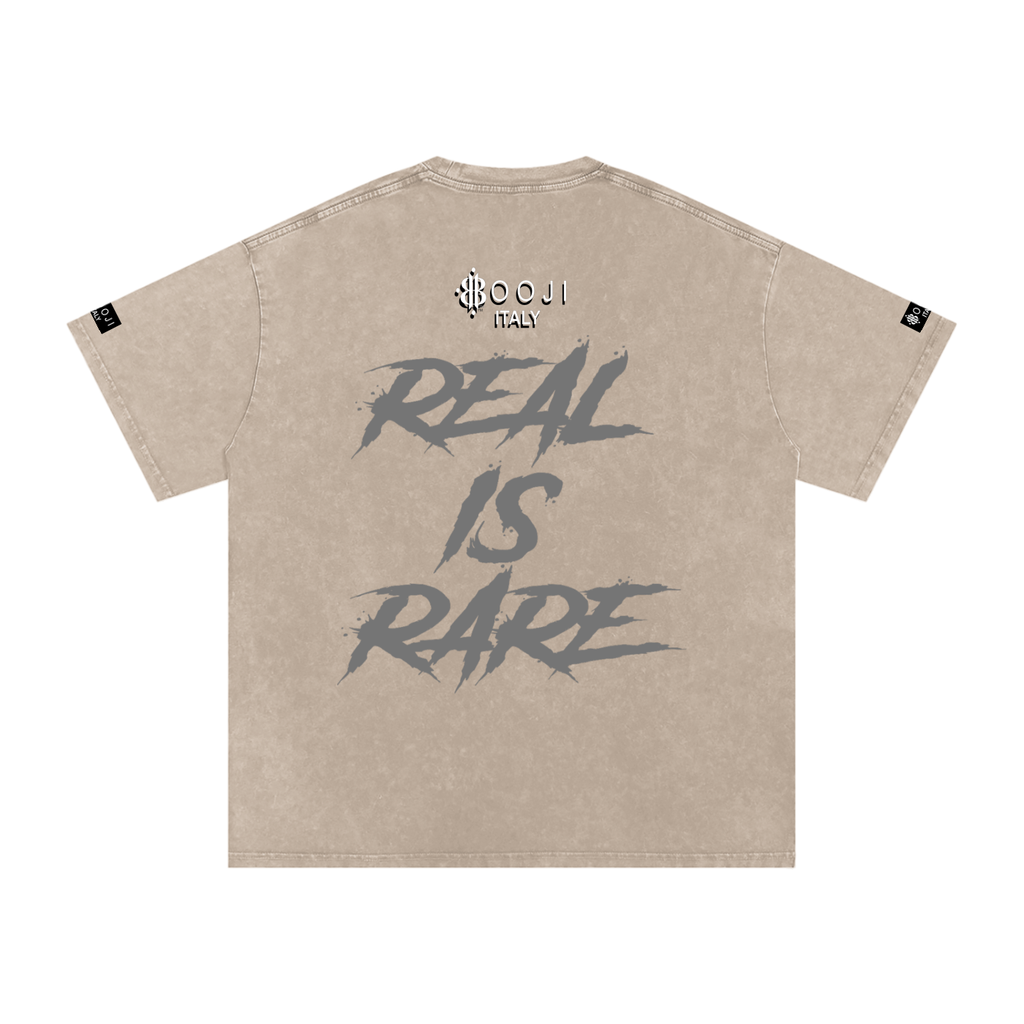 BOOJI ITALY "RICH SINNERS-REAL IS RARE" SNOW WASHED T-SHIRT
