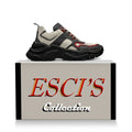BOOJI ITALY ESCI'S RED PLAID SCULPTURAL RUNNING SHOES