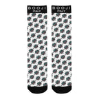 BOOJI ITALY 4 EVER $ LOGO INVERTED PATTERN MEN'S WHITE SOCKS