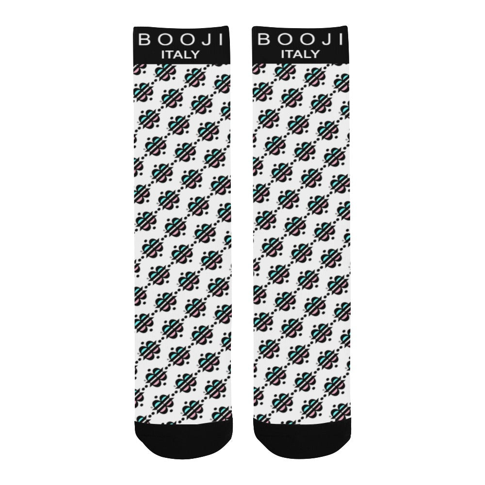 BOOJI INVERTS COLLECTION WHITE Men's Custom Socks