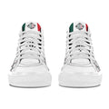 BOOJI LOGO PATTERN WHITE Vancouver High Top Canvas Women's Shoes (Model1013-1)