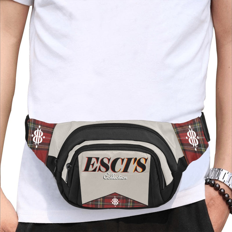 BOOJI ITALY ESCI'S COLLECTION BLACK NYLON CANVAS WAIST BAG