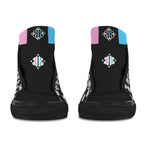 BOOJI ITALY 4 EVER $ LOGO INVERTED PATTERN WOMEN'S BLACK CANVAS SHOES