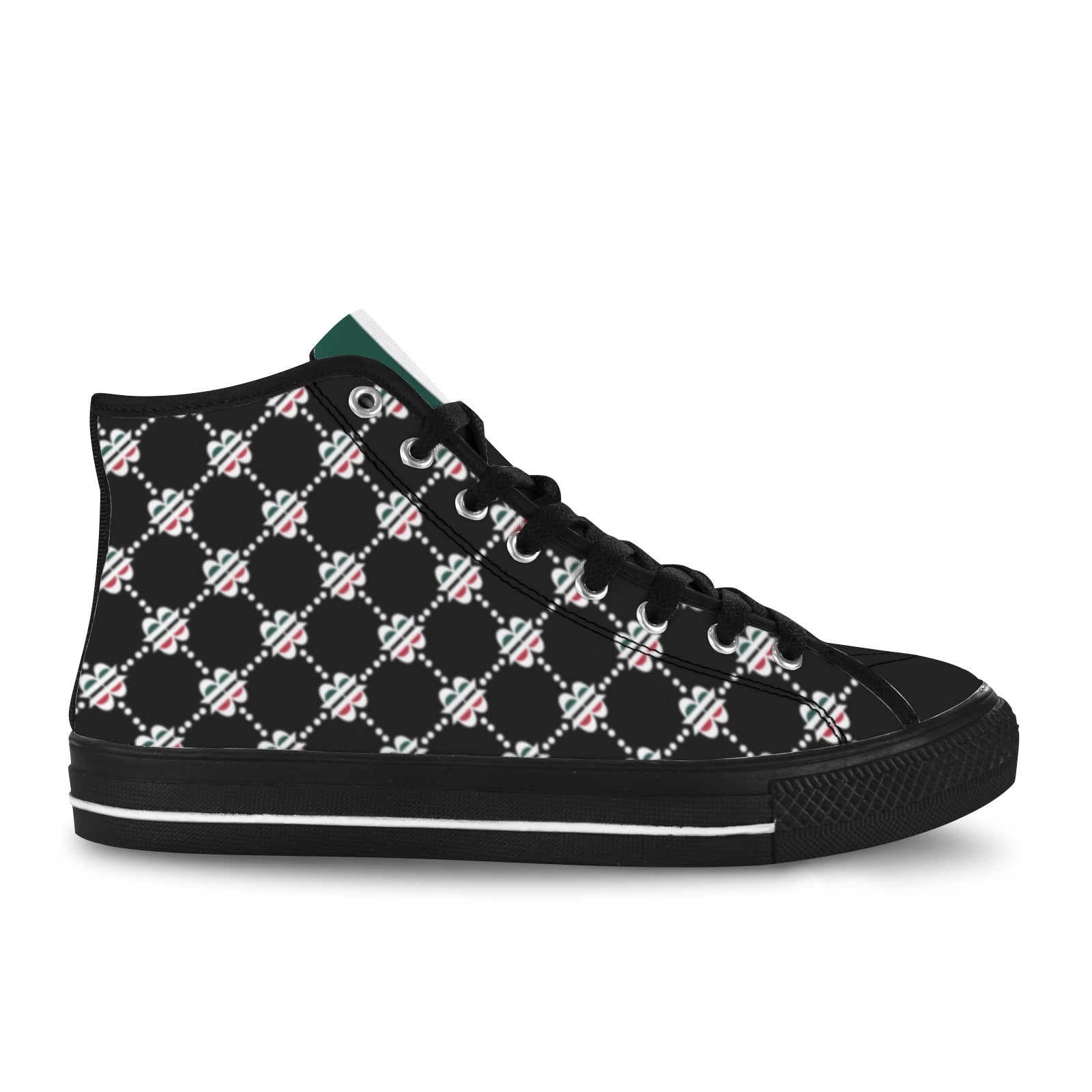 BOOJI LOGO PATTERN BLACK Vancouver High Top Canvas Women's Shoes (Model1013-1)