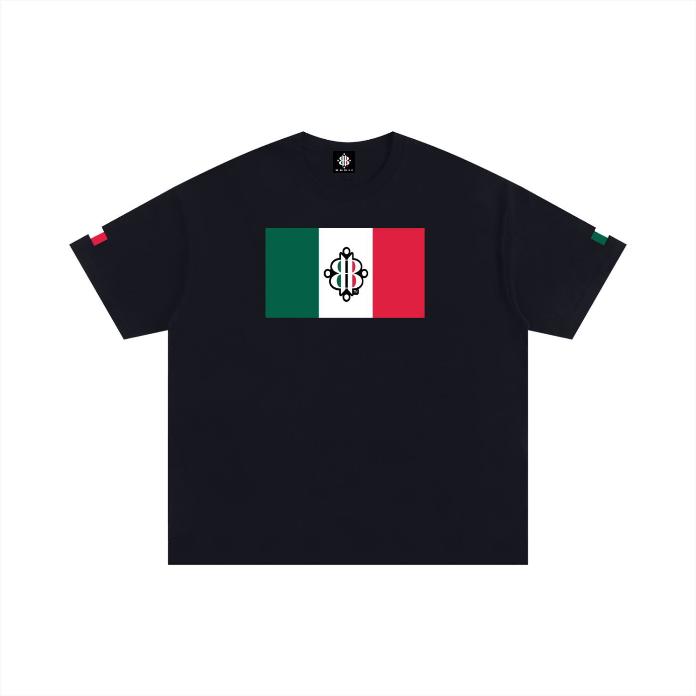 BOOJI ITALY 4 EVER $ LOGO IN ITALIAN FLAG COLORS COTTON T-SHIRT