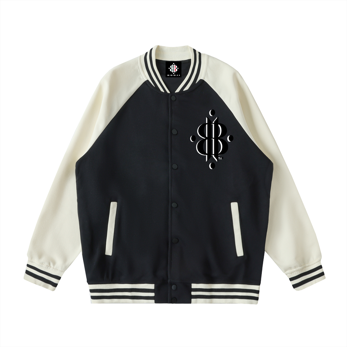 BOOJI ITALY 4 EVER $ LOGO UNISEX TWO-TONE VARSITY LETTERMAN'S STYLE JACKET