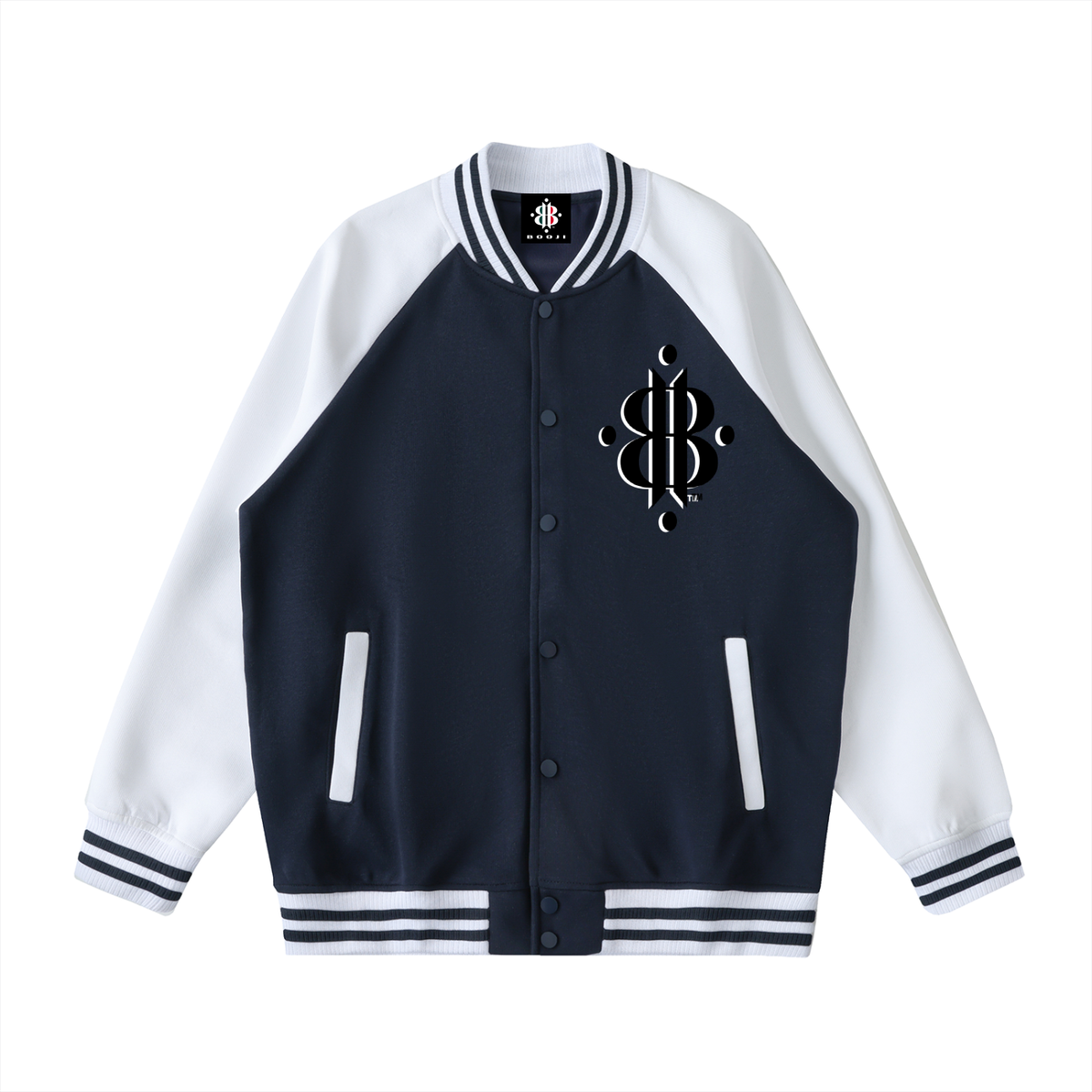 BOOJI ITALY 4 EVER $ LOGO UNISEX TWO-TONE VARSITY LETTERMAN'S STYLE JACKET