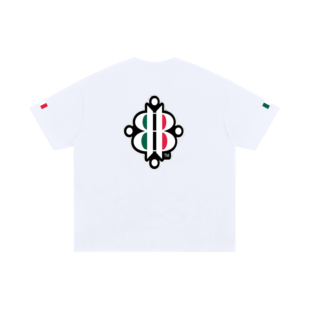 BOOJI ITALY 4 EVER $ LOGO IN ITALIAN FLAG COLORS COTTON T-SHIRT
