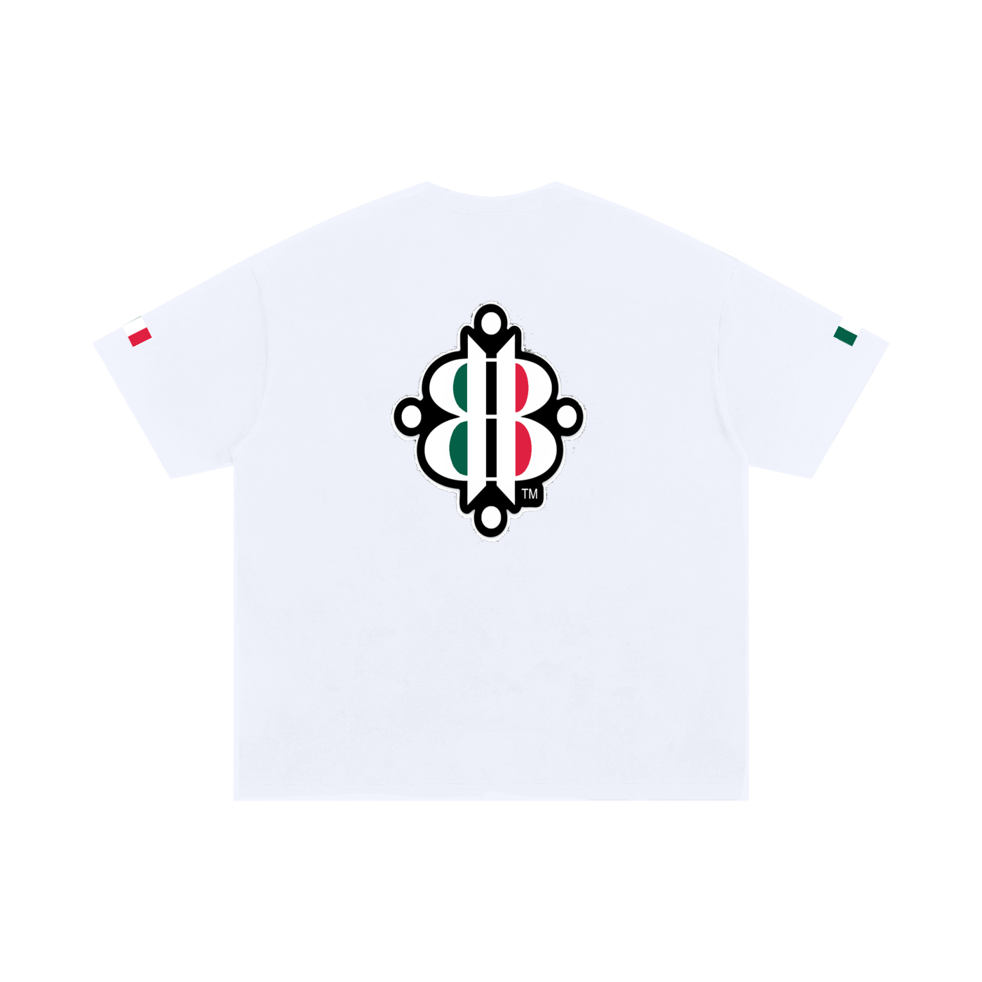 BOOJI ITALY 4 EVER $ LOGO IN ITALIAN FLAG COLORS COTTON T-SHIRT