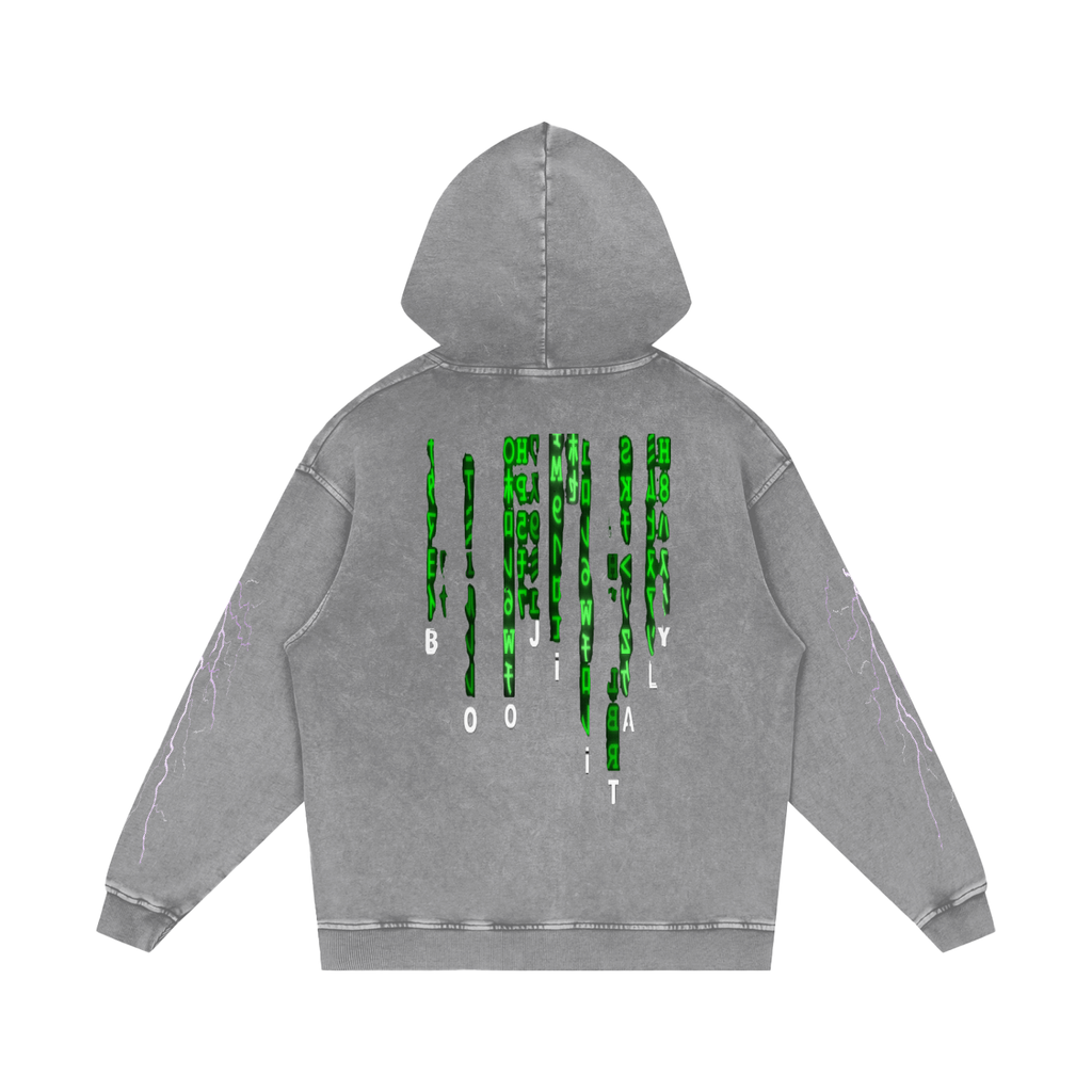 BOOJI ITALY SUPER POSITION COLLECTION MATRIX SNOW WASHED HOODIE