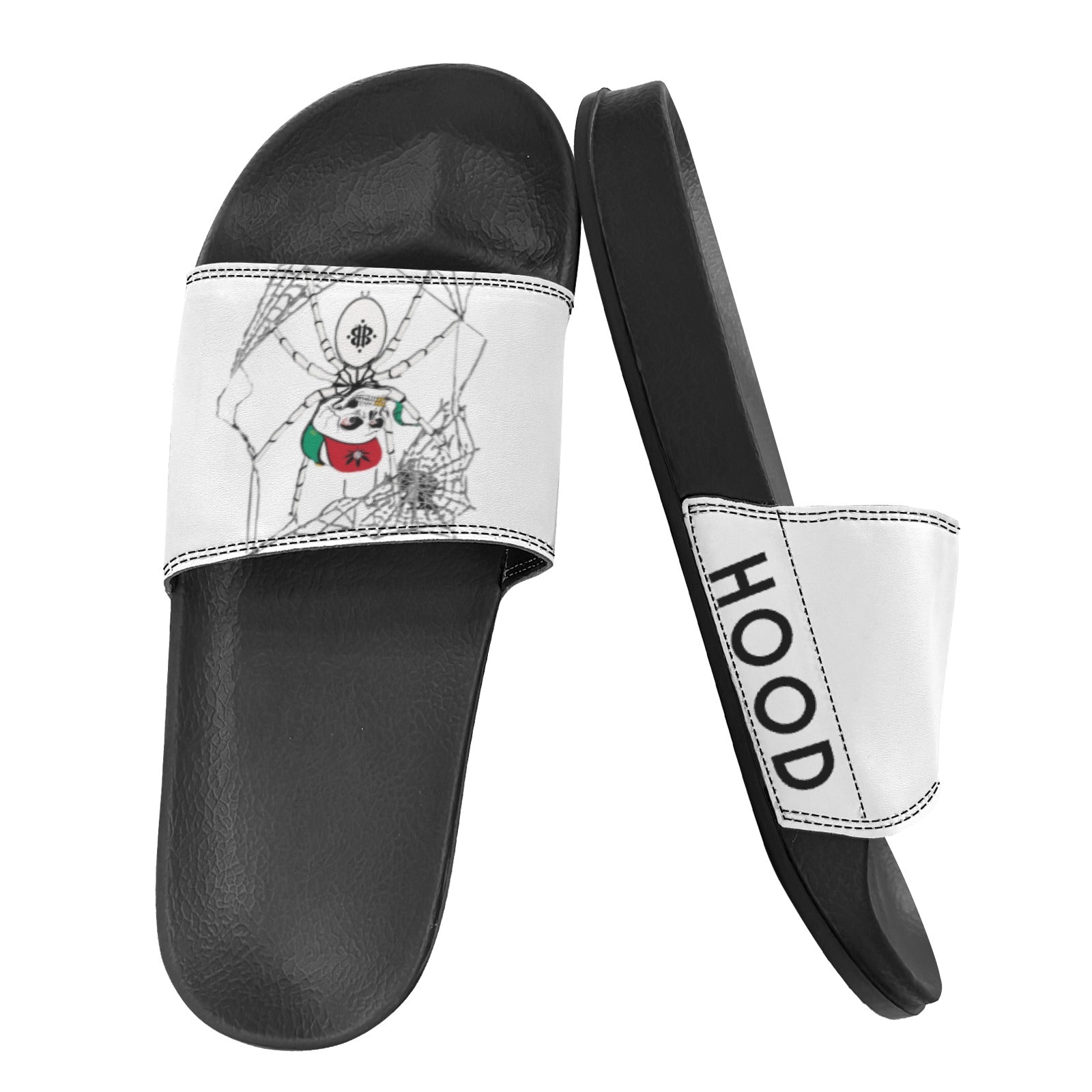 BOOJI ITALY MOLLYHOOD COLLECTION MEN'S BLACK SOLE SLIDES Custom Men's One-piece Slippers