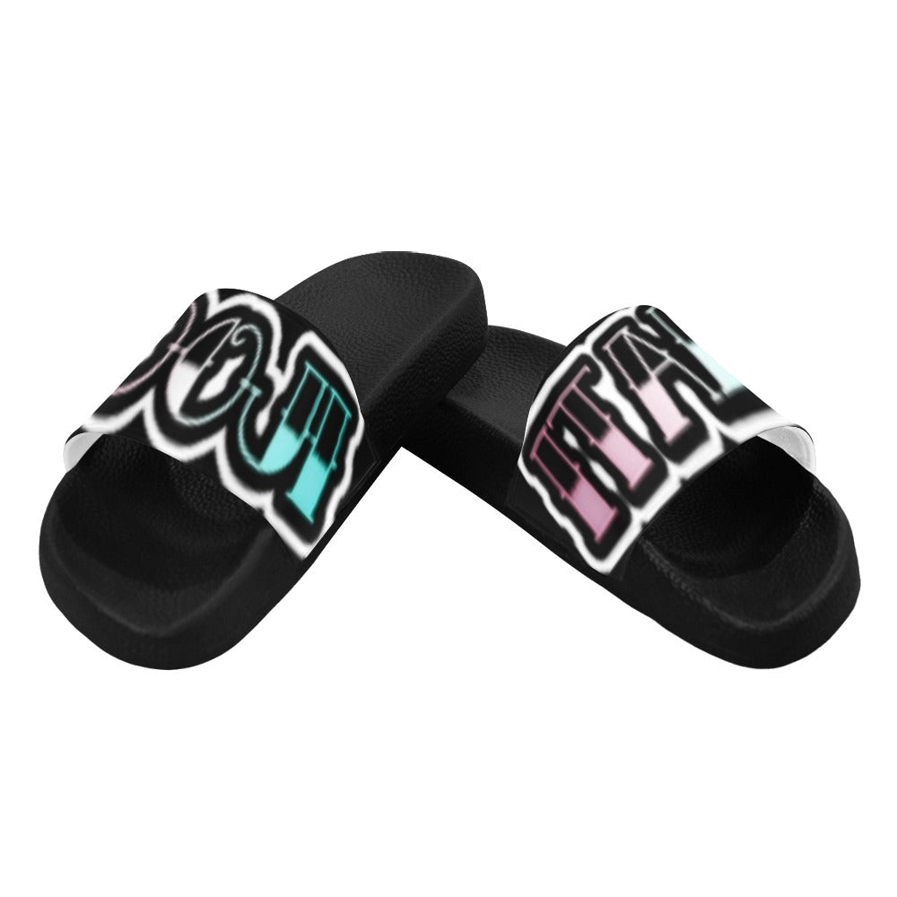 BOOJI INVERTS TATTOO LOGO SLIDES Men's Slide Sandals(Model 057)