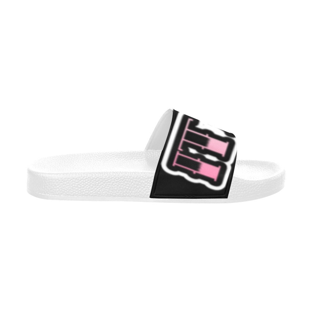 BOOJI ITALY "GRAFFITI INVERTED' LOGO WHITE SOLE WOMENS SLIDES