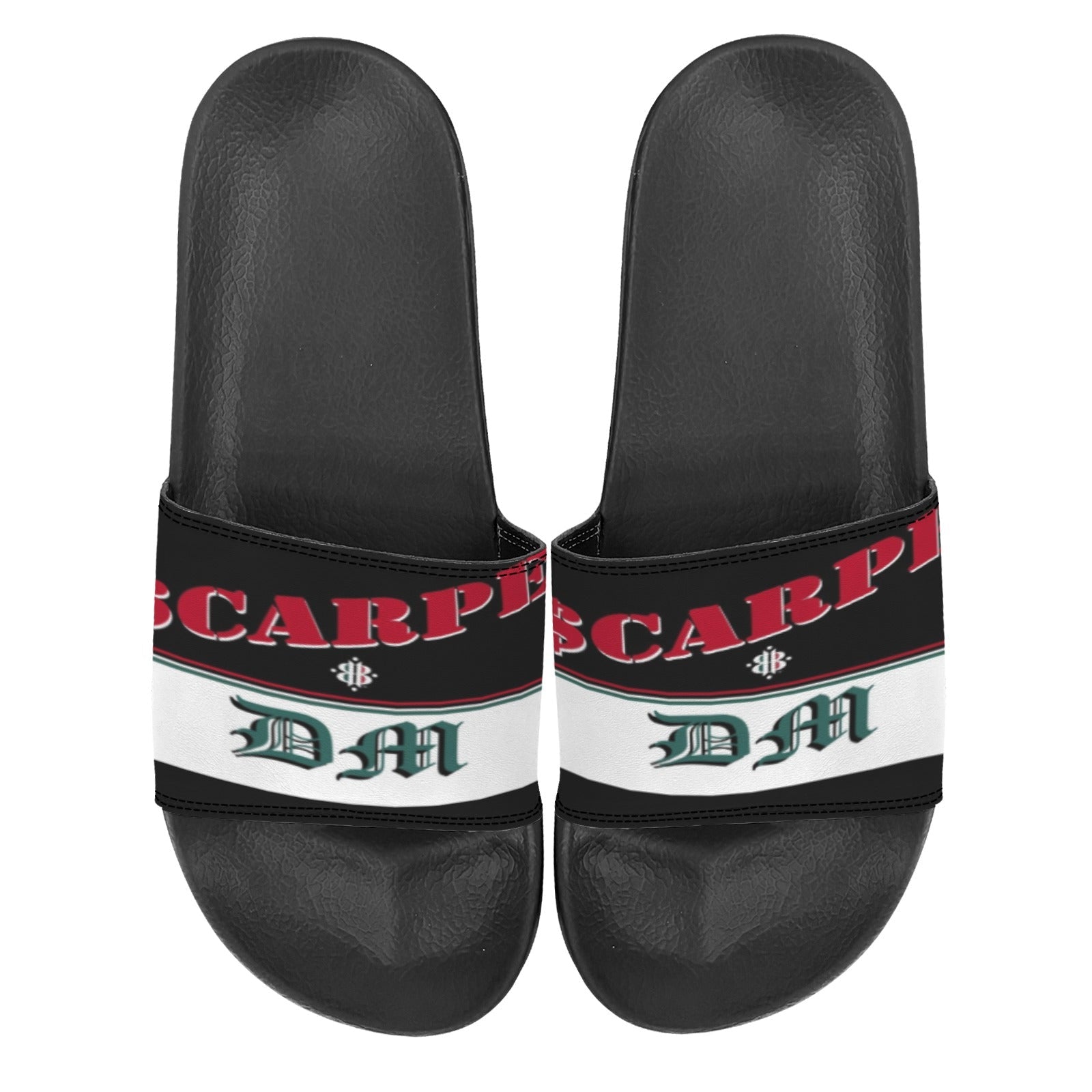 BOOJI ITALY SCARPE DM COLLECTION MEN'S BLACK SOLE SLIDES