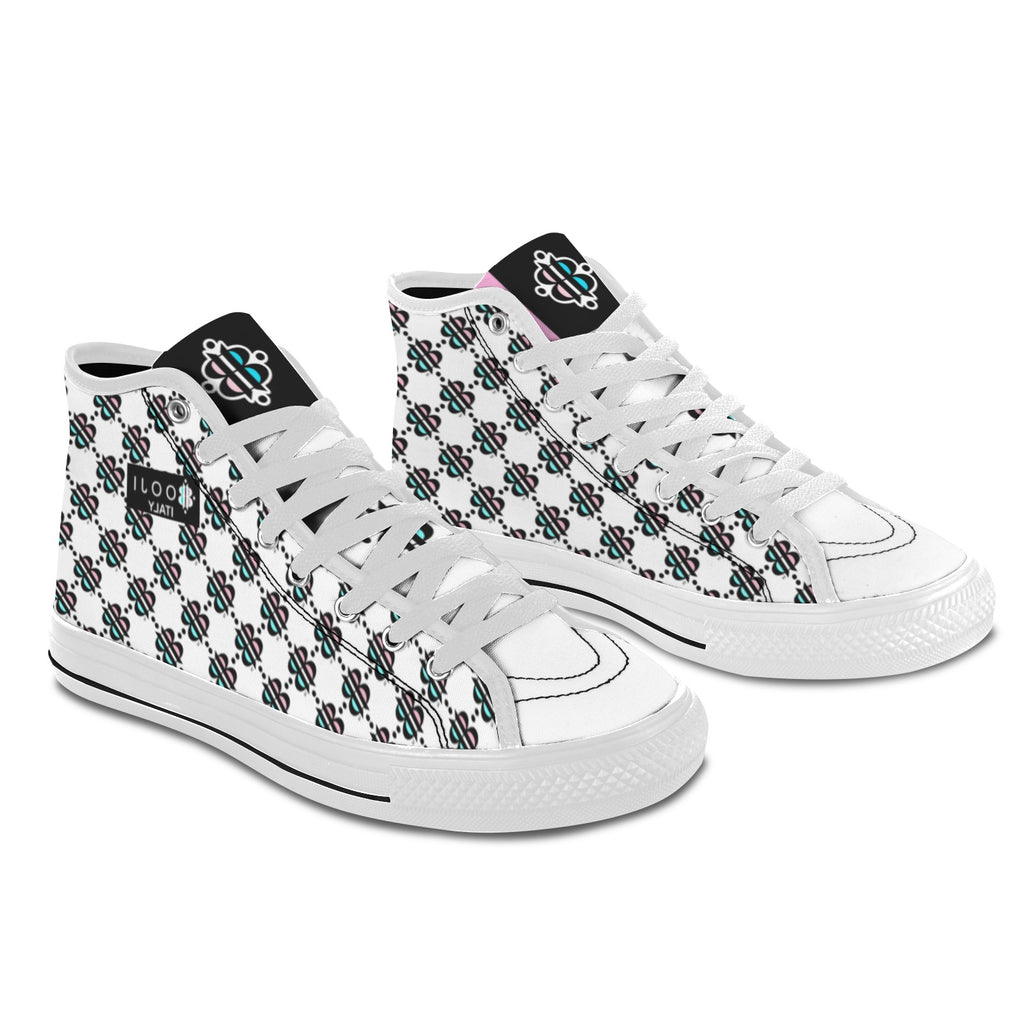 BOOJI INVERTED LOGO PATTERN Vancouver High Top Canvas Women's Shoes (Model1013-1)