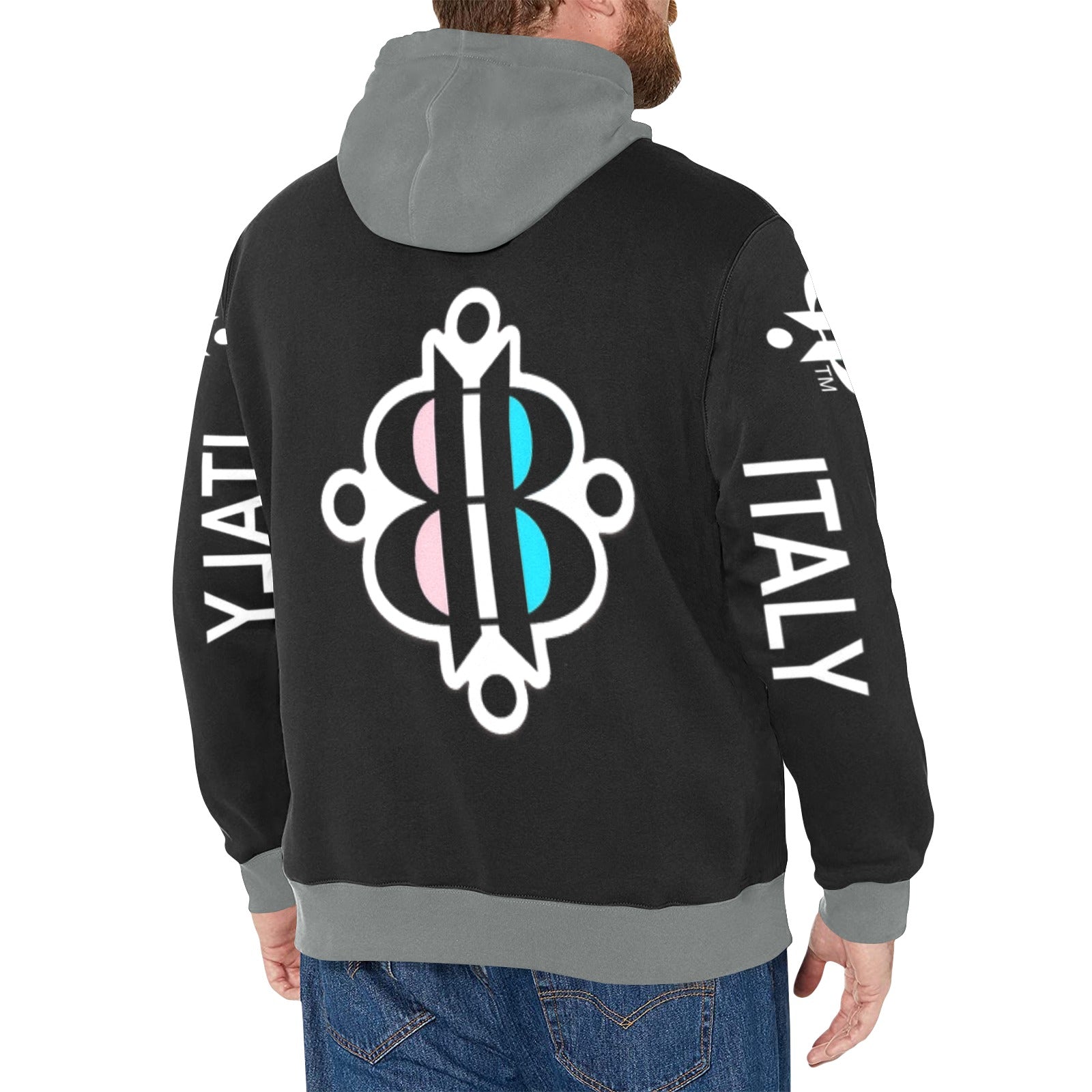 BOOJI INVERTED LOGO New Men's All-Over Print Hoodie (Model H55)