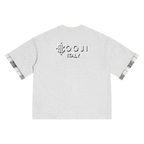 BOOJI ITALY MAGADIGS COLLECTION MEN'S PLAID PANEL T-SHIRT