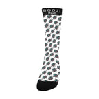 BOOJI ITALY 4 EVER $ LOGO INVERTED PATTERN MEN'S WHITE SOCKS