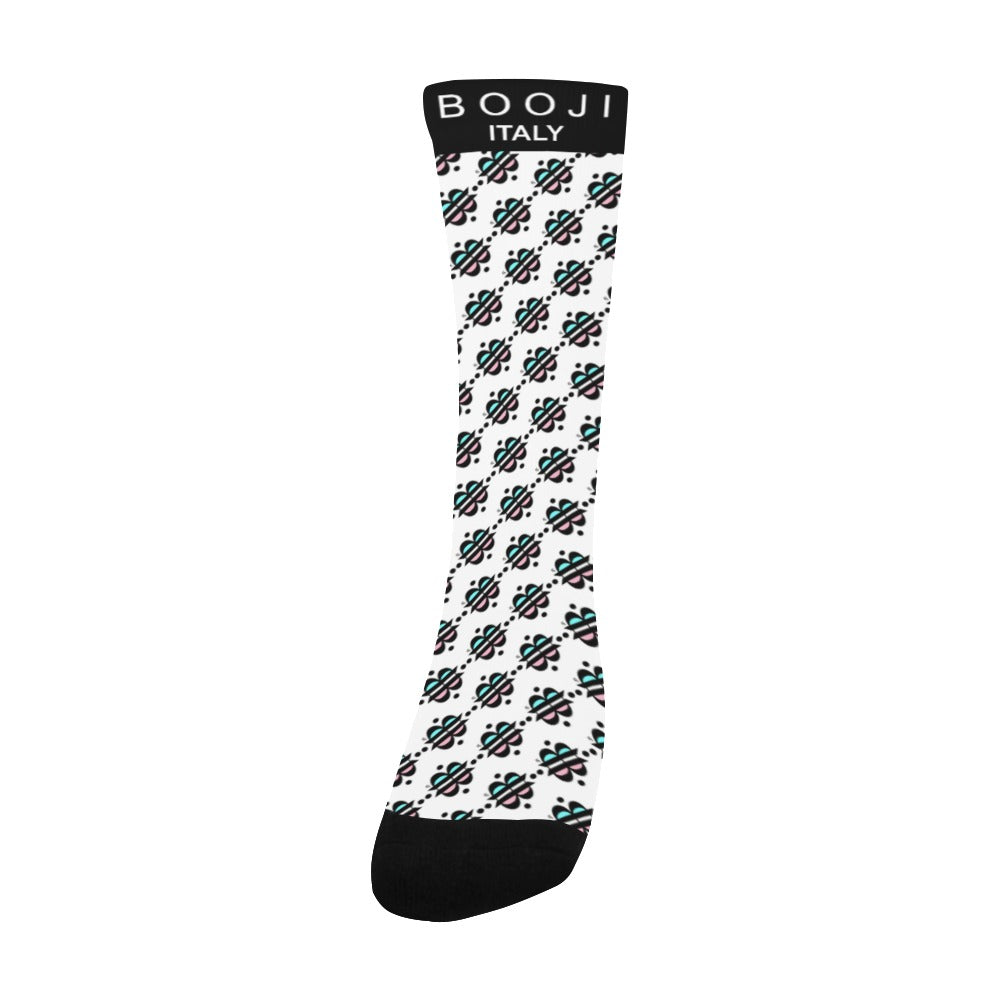 BOOJI INVERTS COLLECTION WHITE Men's Custom Socks