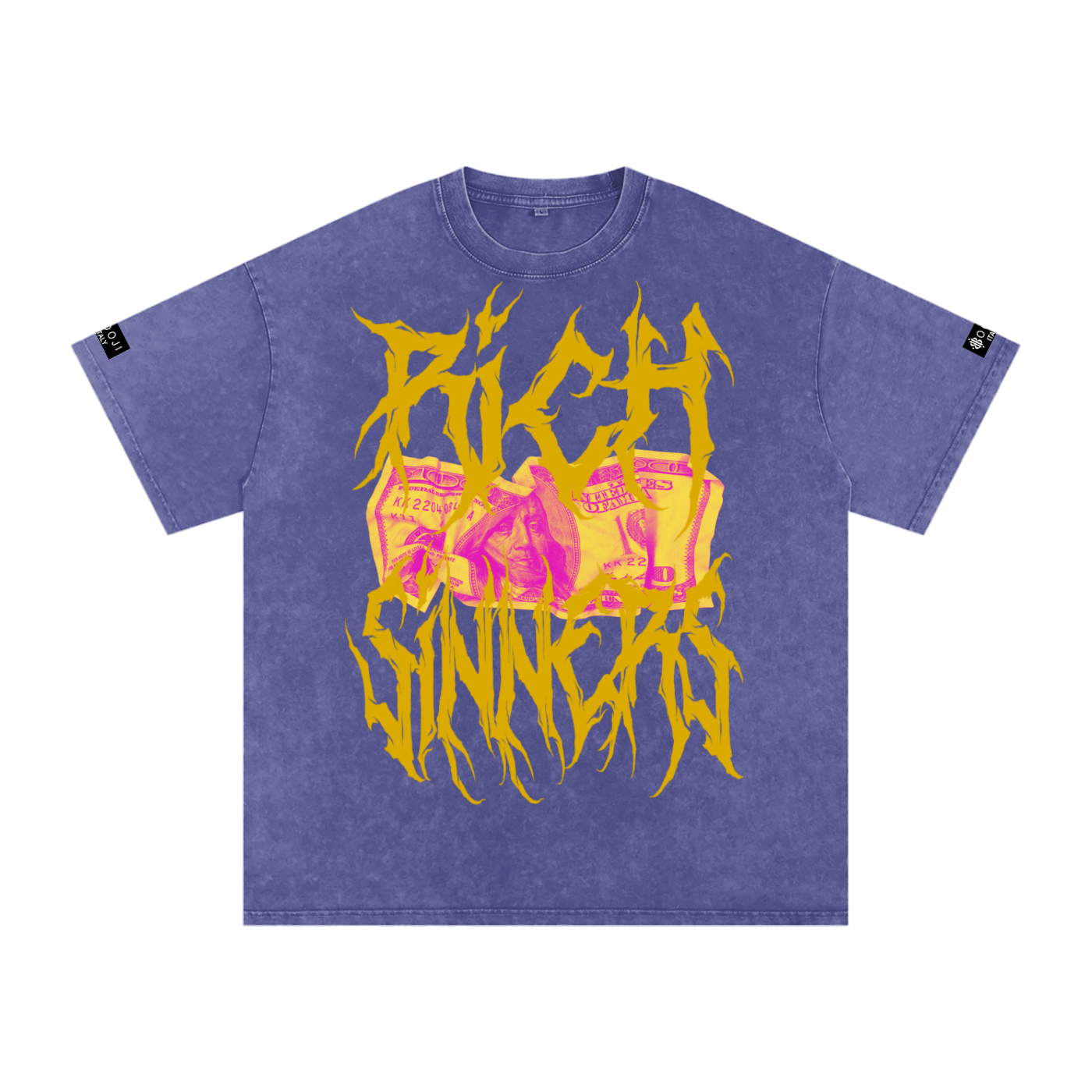 BOOJI ITALY "RICH SINNERS-REAL IS RARE" SNOW WASHED T-SHIRT