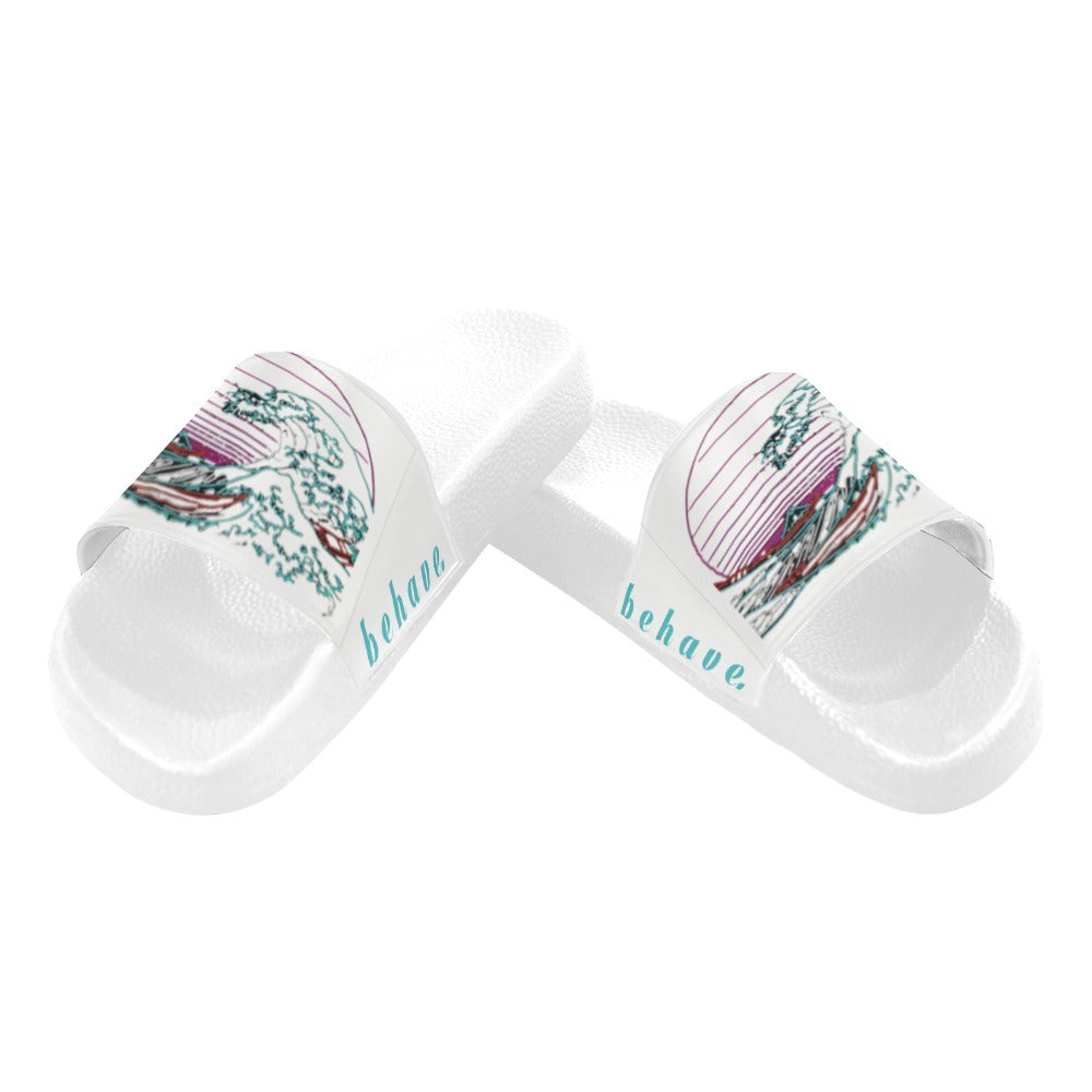 BOOJI ITALY BE A WAVE, BEHAVE IN WHITE WOMEN'S WHITE SOLE SLIDES