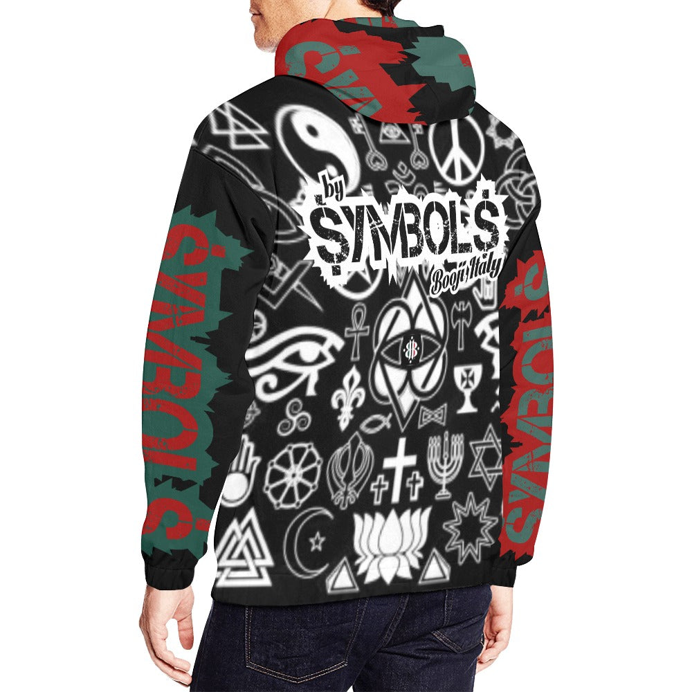 BOOJI SYMBOLS COLLECTION INVERT MENS HOODIE Men's All Over Print Hoodie (USA Size) (Model H13)