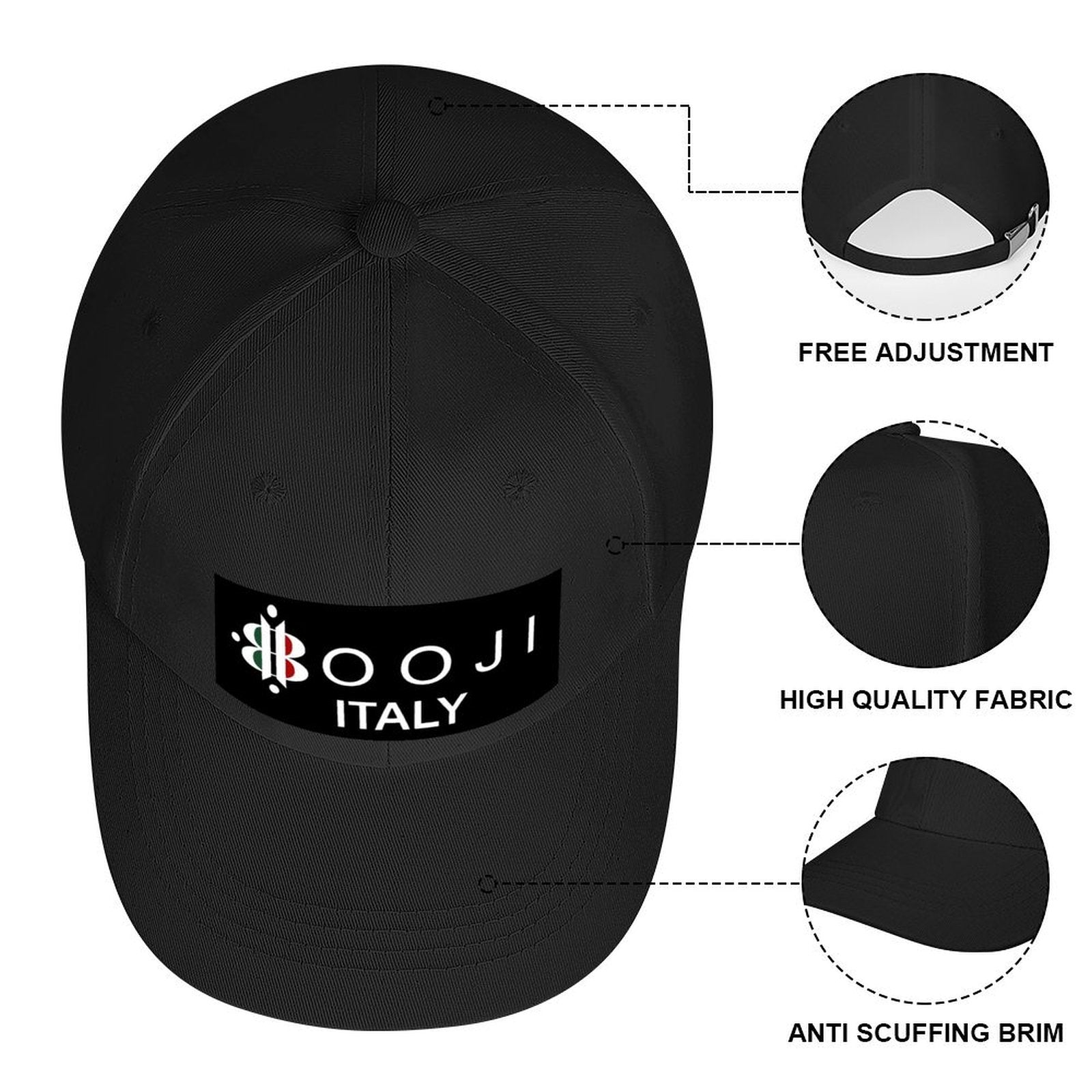 BOOJI ITALY LOGO BLACK BASEBALL CAP