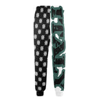 BOOJI ITALY 4 EVER $ LOGO PATTERN WHITE CONTRAST MEN'S TRACK PANTS