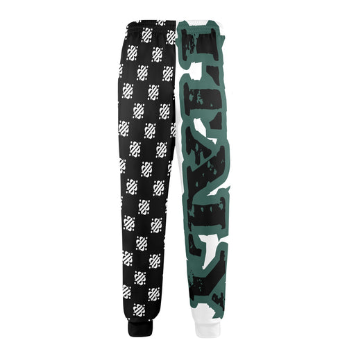 BOOJI ITALY 4 EVER $ LOGO PATTERN WHITE CONTRAST MEN'S TRACK PANTS