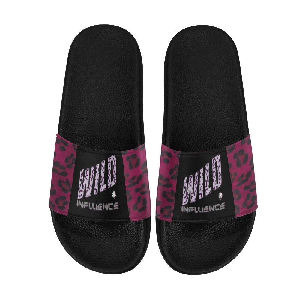 BOOJI ITALY WILD INFLUENCE LEOPARD LOGO MEN'S BLACK SOLE SLIDES