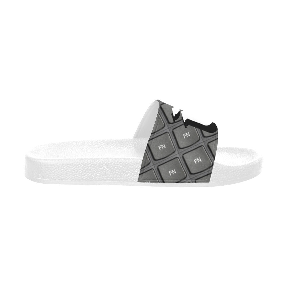 BOOJI ITALY LOCK IN COLLECTION MEN'S WHITE SOLE SLIDES