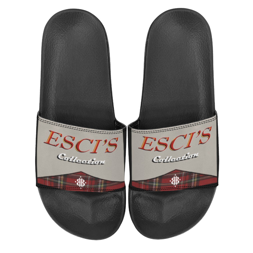 BOOJI ITALY ESCI'S COLLECTION LOGO MEN'S BLACK SOLE SLIDES