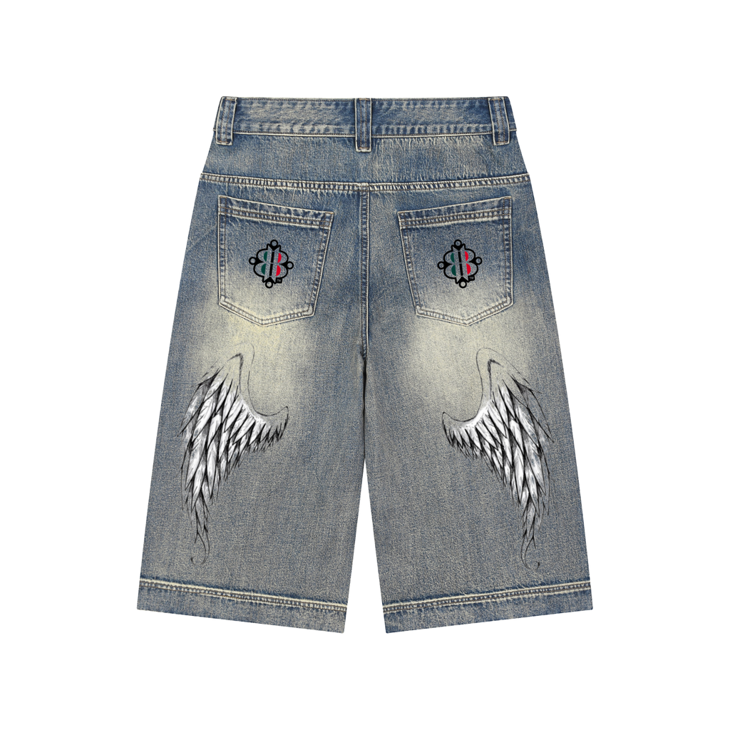 BOOJI ITALY "FLY DENIM MFR." VINTAGE WASH BAGGY SHORTS