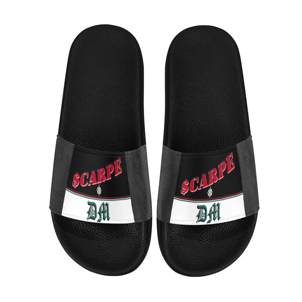 BOOJI ITALY SCARPE DM LOGO PYTHON BLACK SOLE SLIDES Women's Slide Sandals(Model 057)