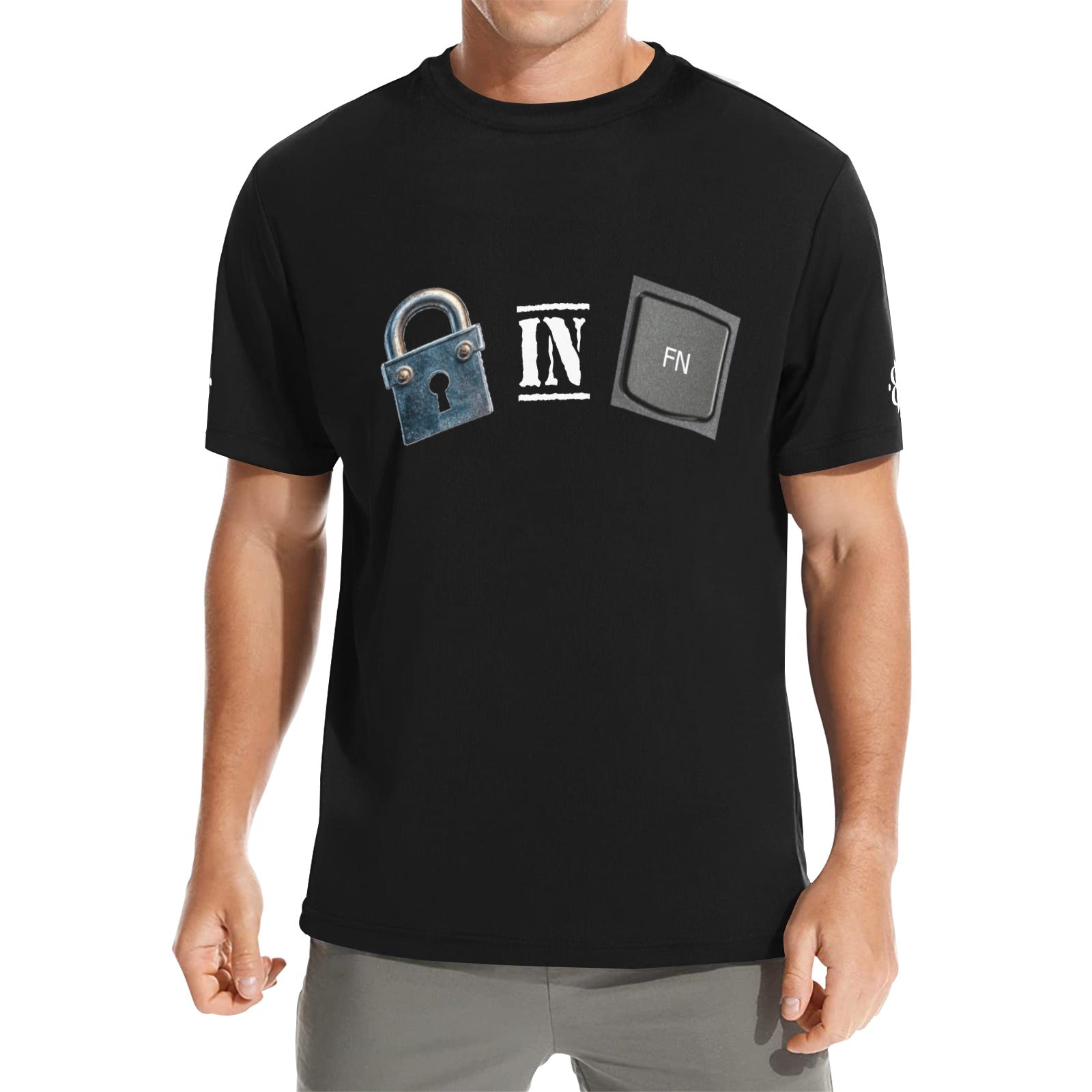 LOCK IN FN LOGO T-SHIRT Men's All Over Print Crew Neck T-Shirt(T40-2) | Ships from USA