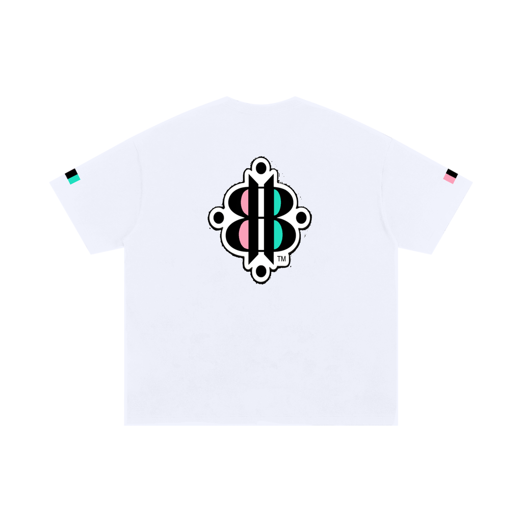 BOOJI ITALY 4 EVER $ LOGO ITALY FLAG COLORS INVERTED COTTON T-SHIRT